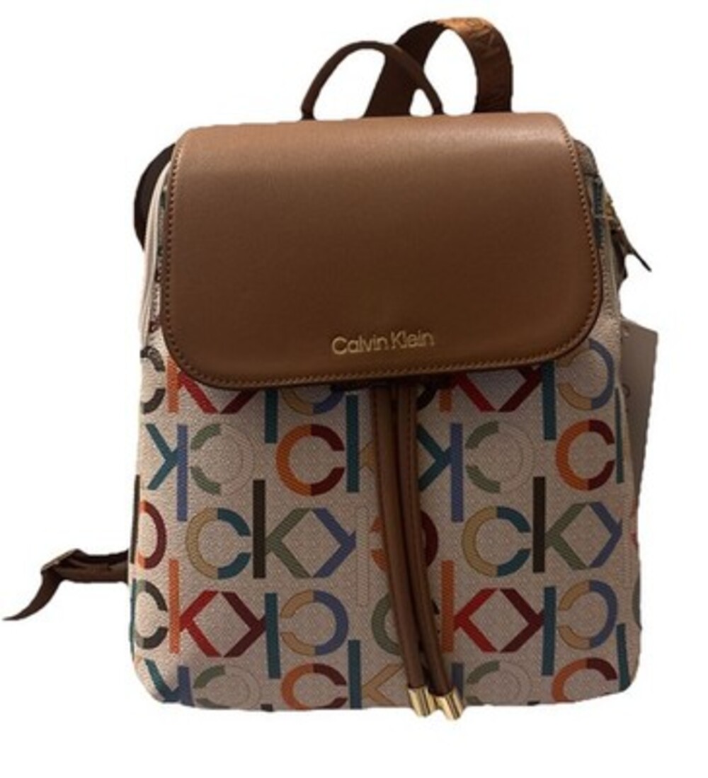 Calvin Klein Elegant "Zhuri" Backpack Purse with Zip Closure and 4 Compartments